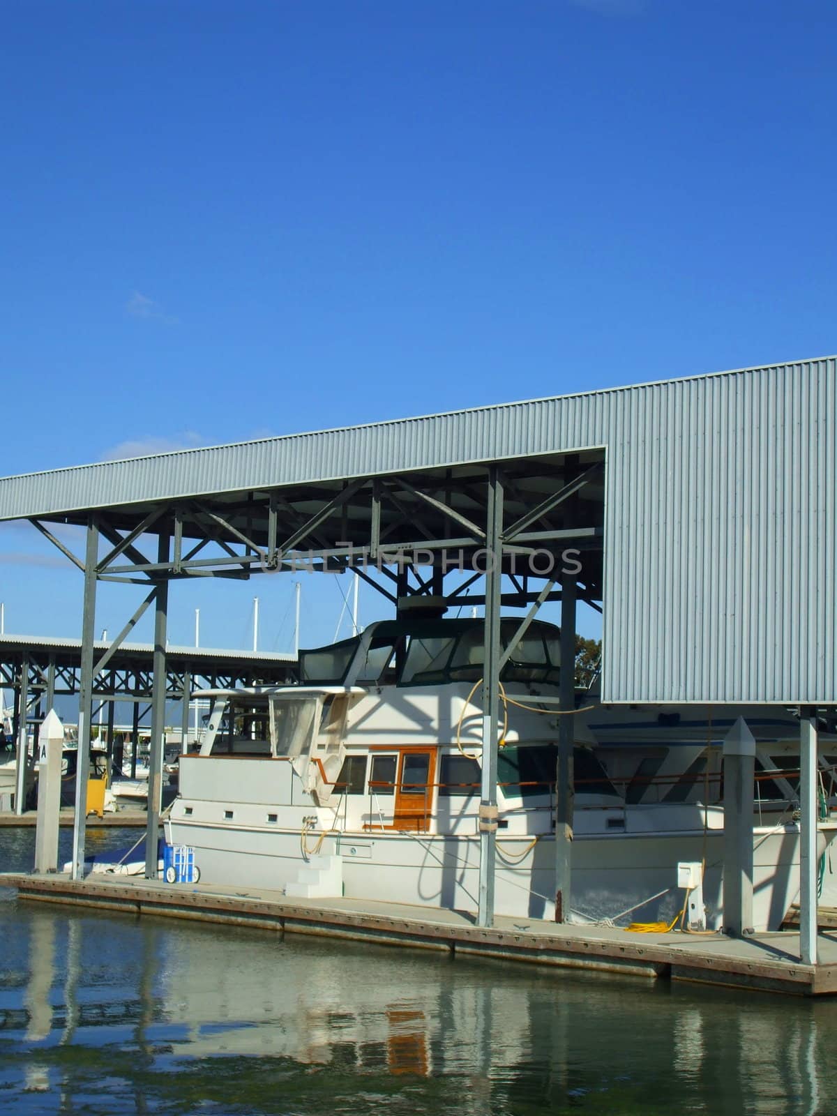 Boat storage in a big new marina.