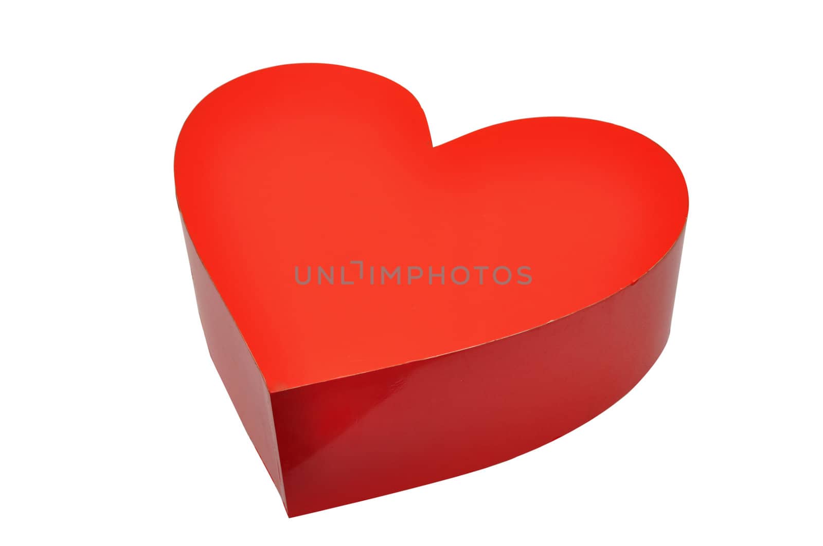 red box as heart on white background 