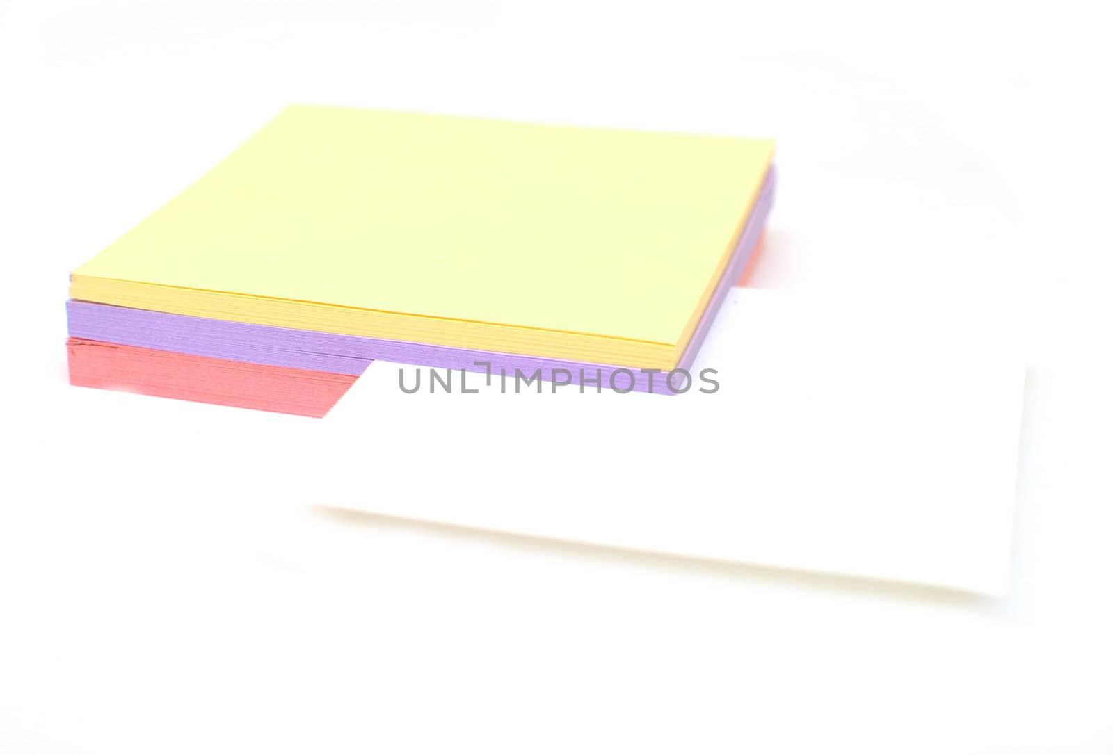 blank white paper note and stack isolate white
