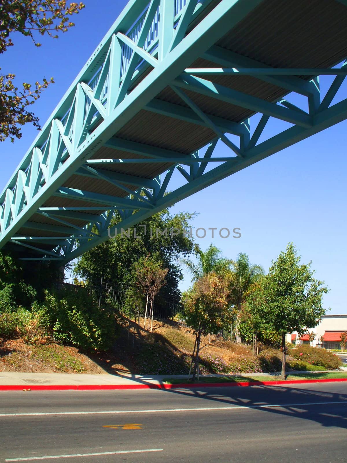 Small bridge built over the road.