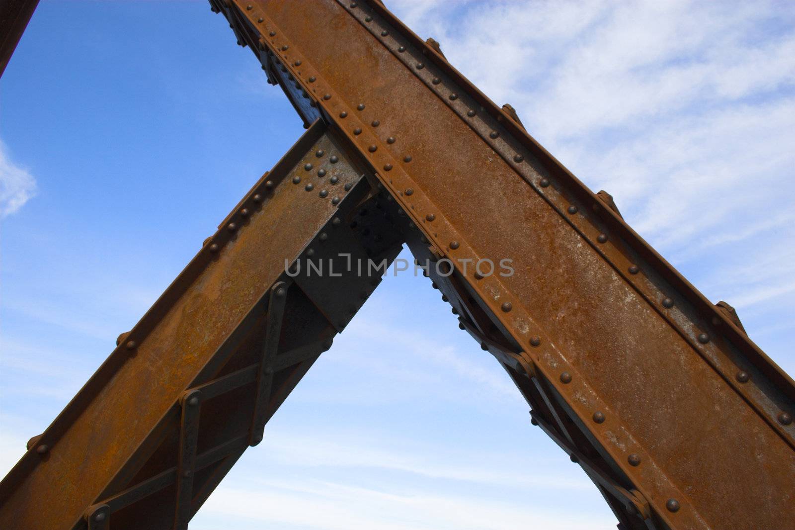 Metal abstracts of various bridges and ladders