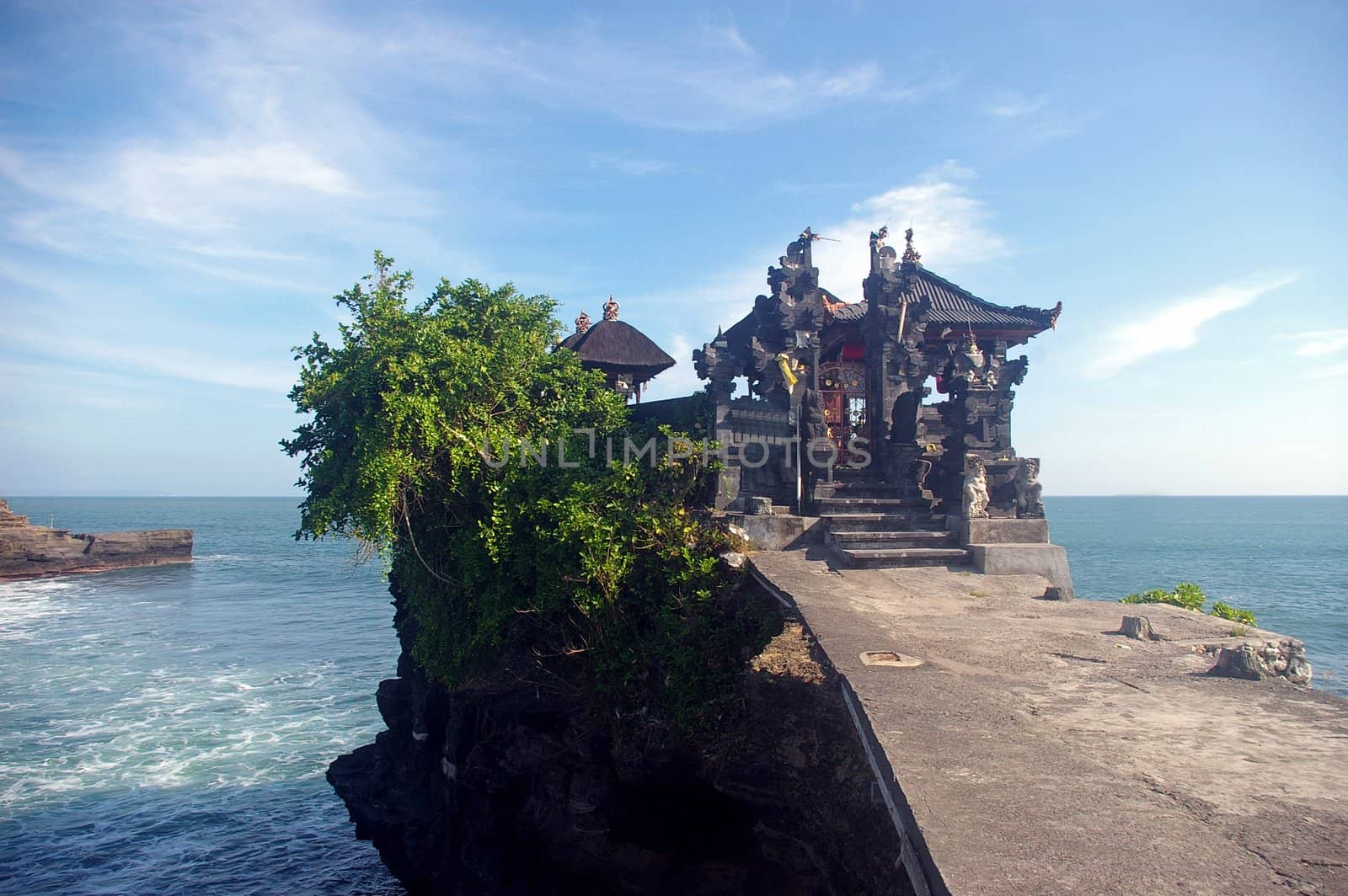 One of the temples at Tanah Lot. This area is a popular tourist destination. Tanah Lot, Bali, Indonesia.