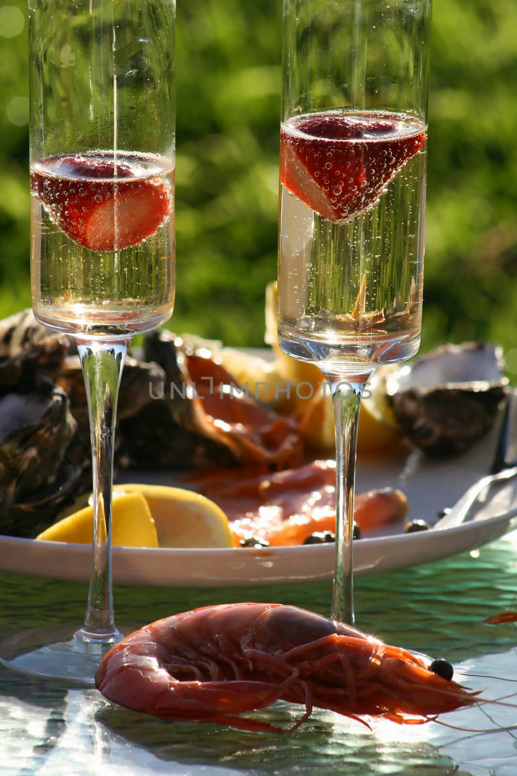 Bubbles and Seafood by rogerrosentreter