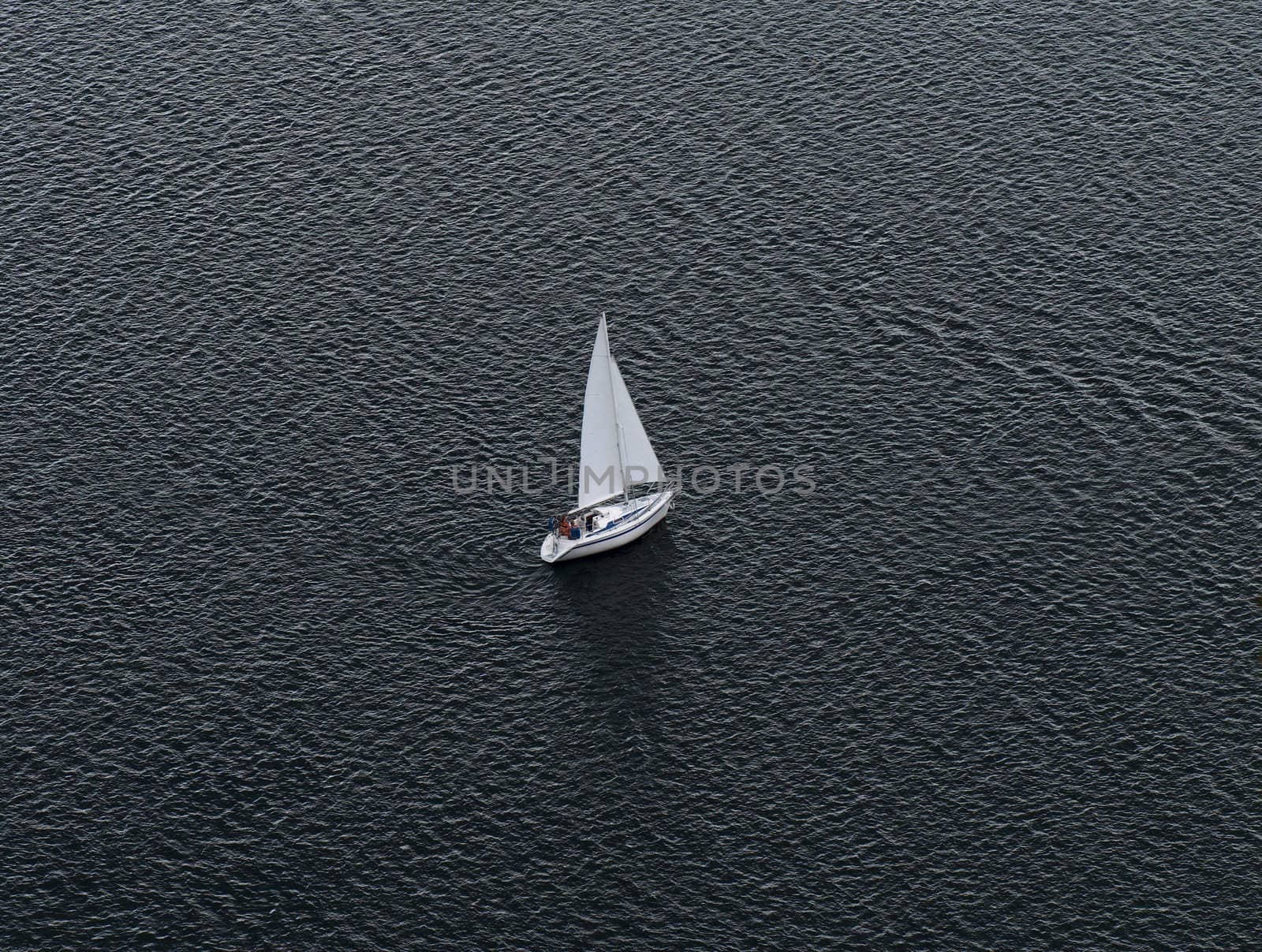 Lonely yacht by Kamensky