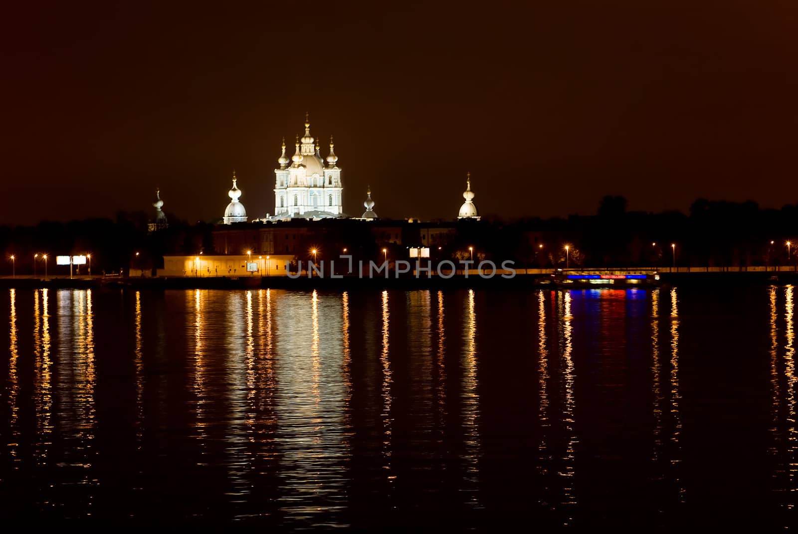 Night image of Smolnyj cathedral in St.-Petersburg