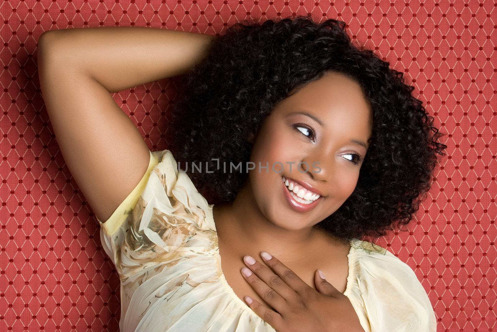 Beautiful happy black woman smiling