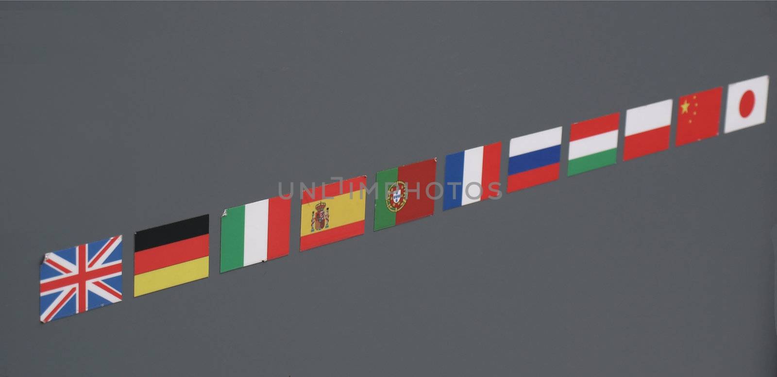 Flags of the world including UK Germany France