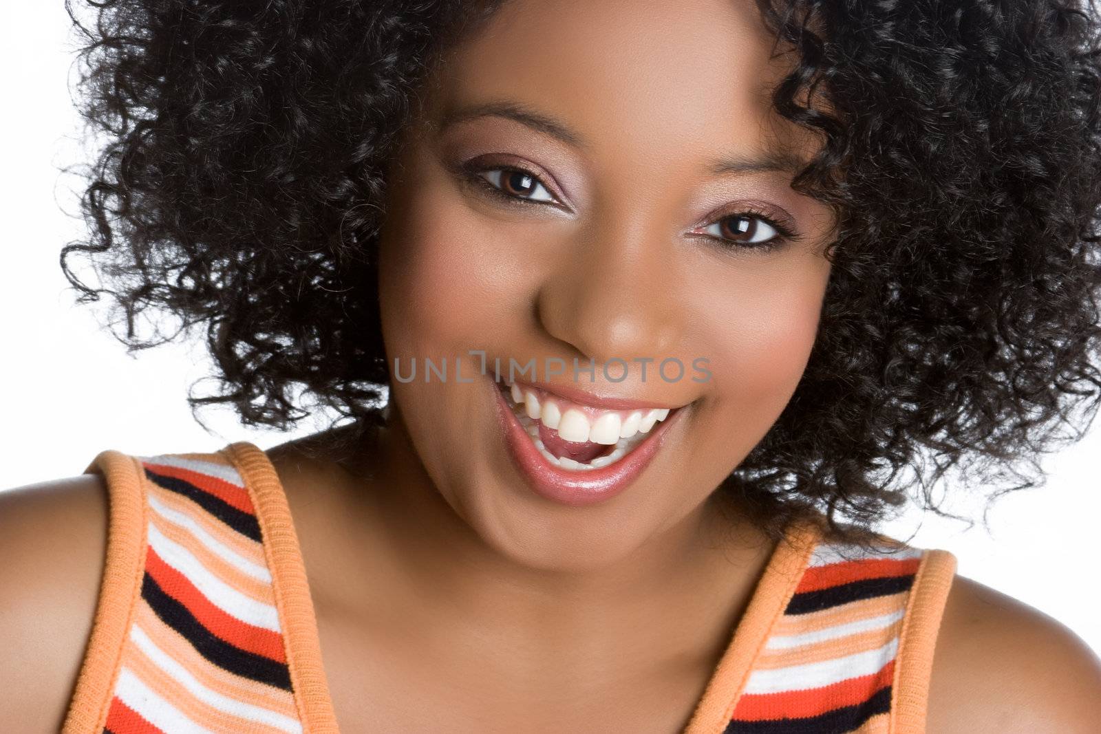 Beautiful smiling young black woman