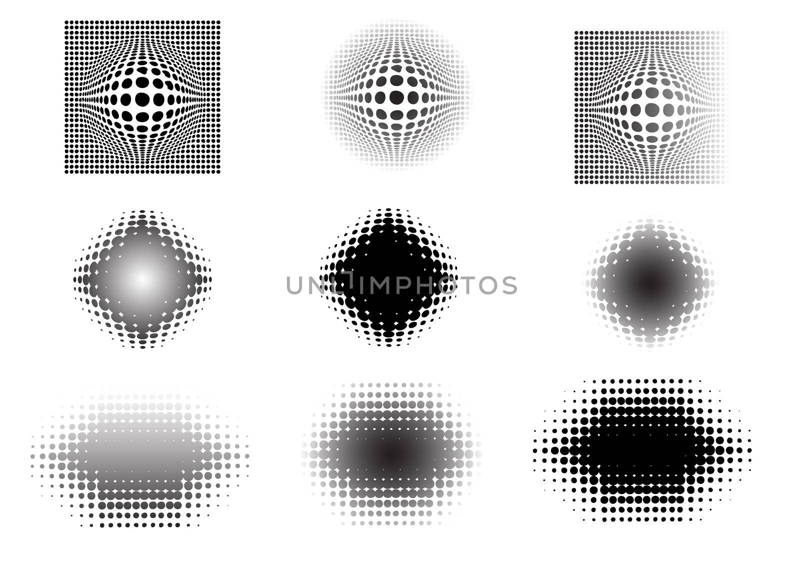 9 Circular graphic fade elements - Transparent vector can be overlaid on other backgrounds or graphic elements