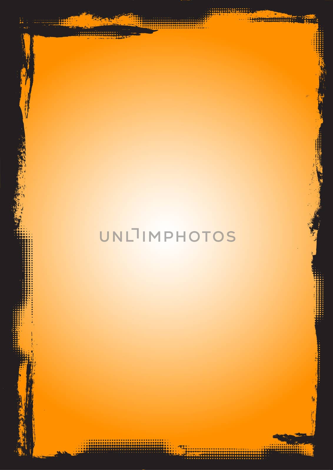 Full Page black border with fading circles (Transparent vector so it can be overlaid onto other graphics and images)