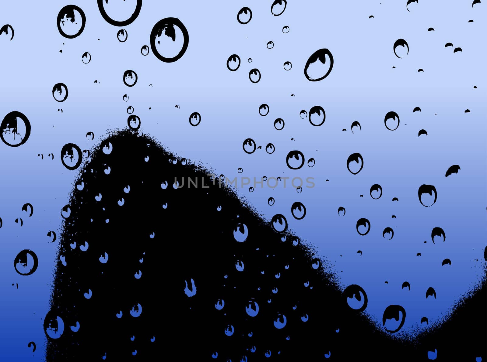 Water Droplets Rising - Vector illustration
