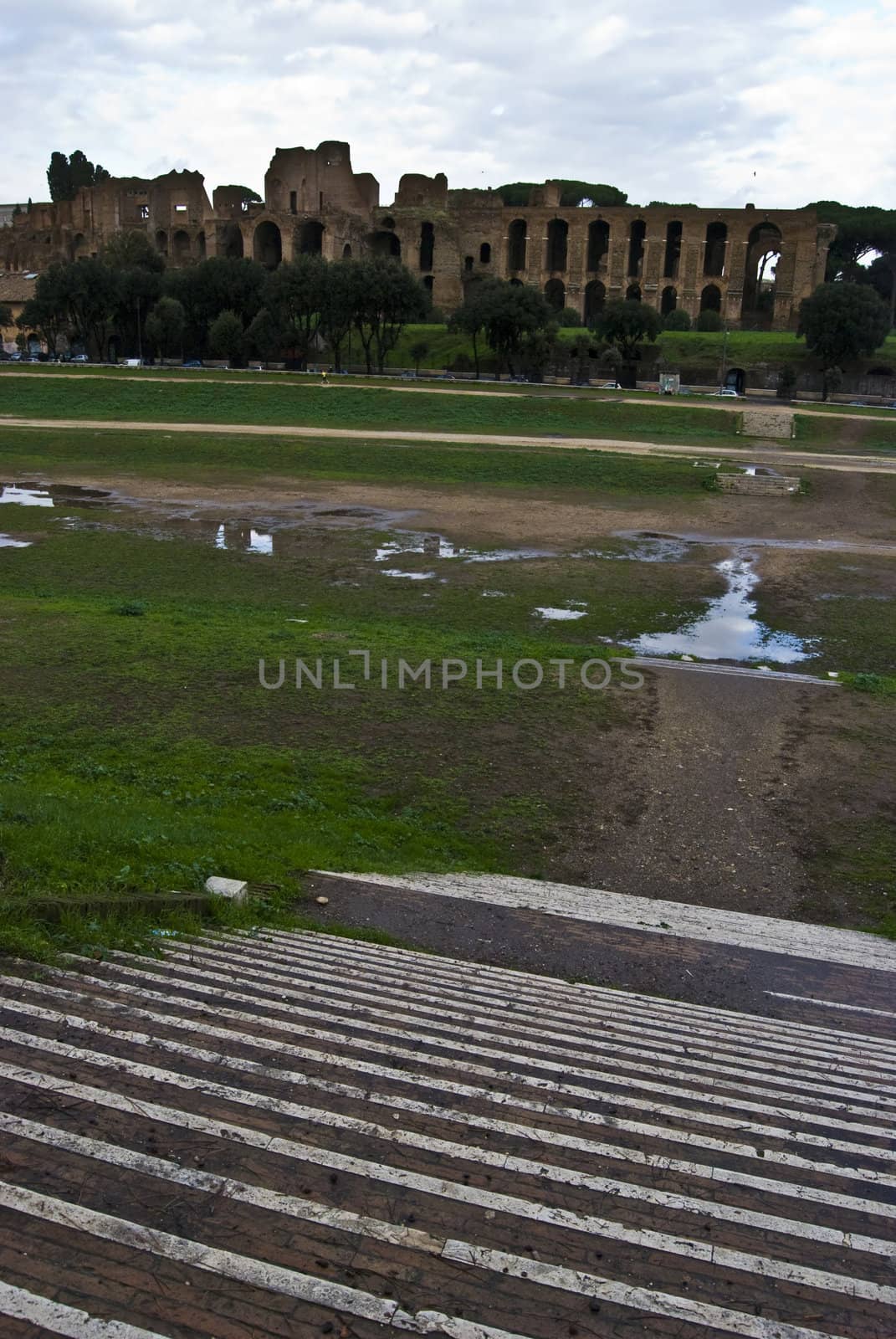 Circo Massimo in Rome and the palace of Augustus in the background
