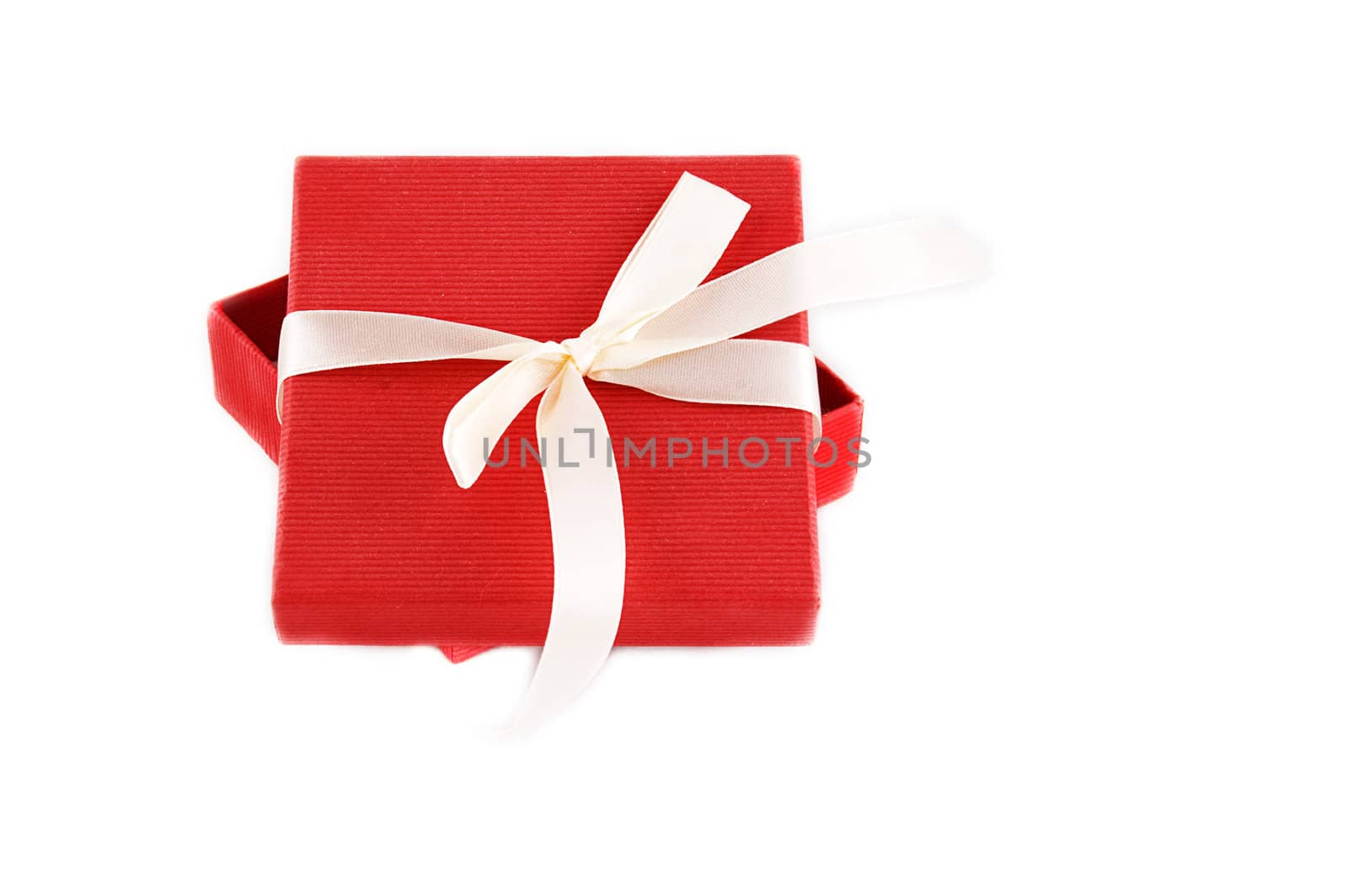 Red gift box with ribbon by Angel_a
