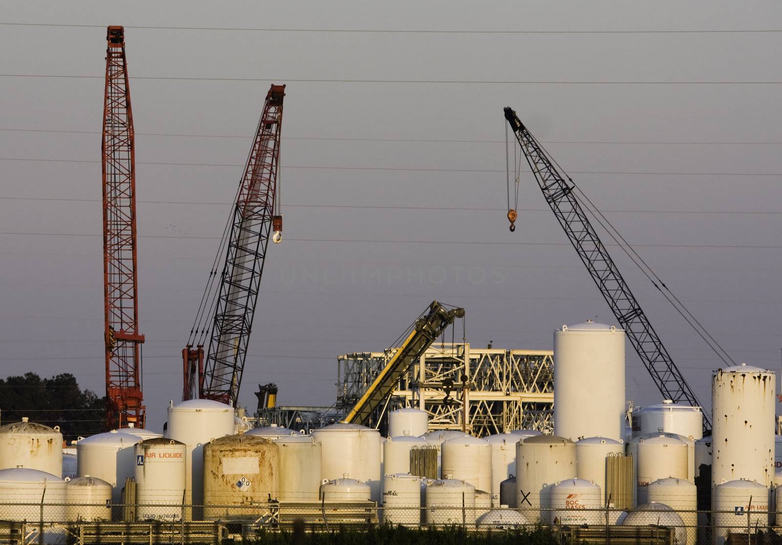 cranes and container in the south west area of houston