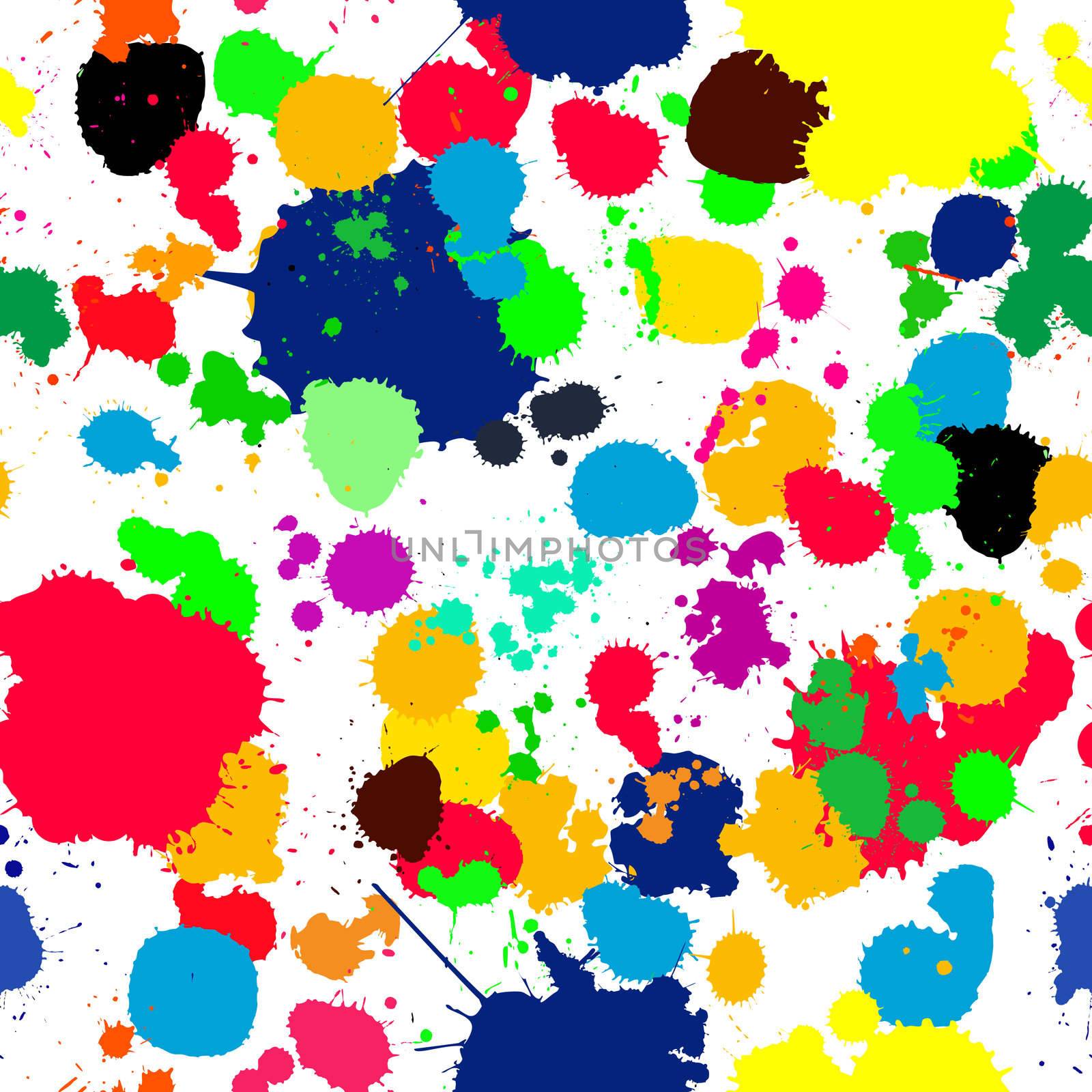 Seamless background with ink splats for your design, no meshes or gradients