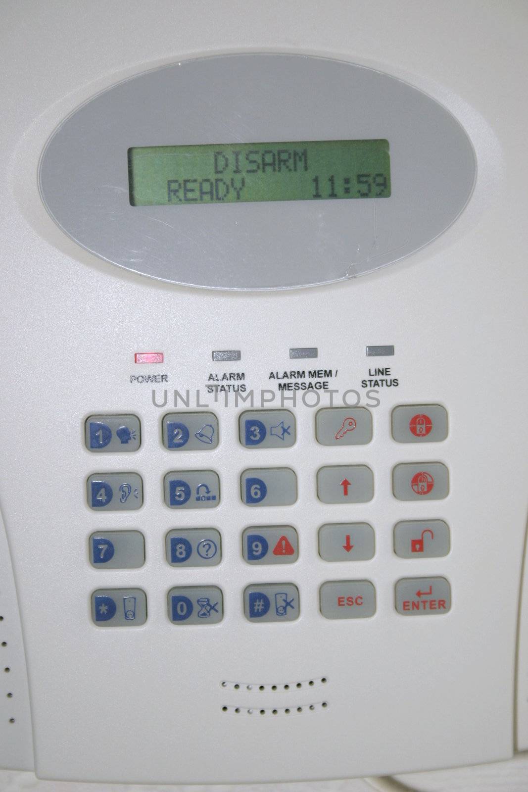 control pad of a security system