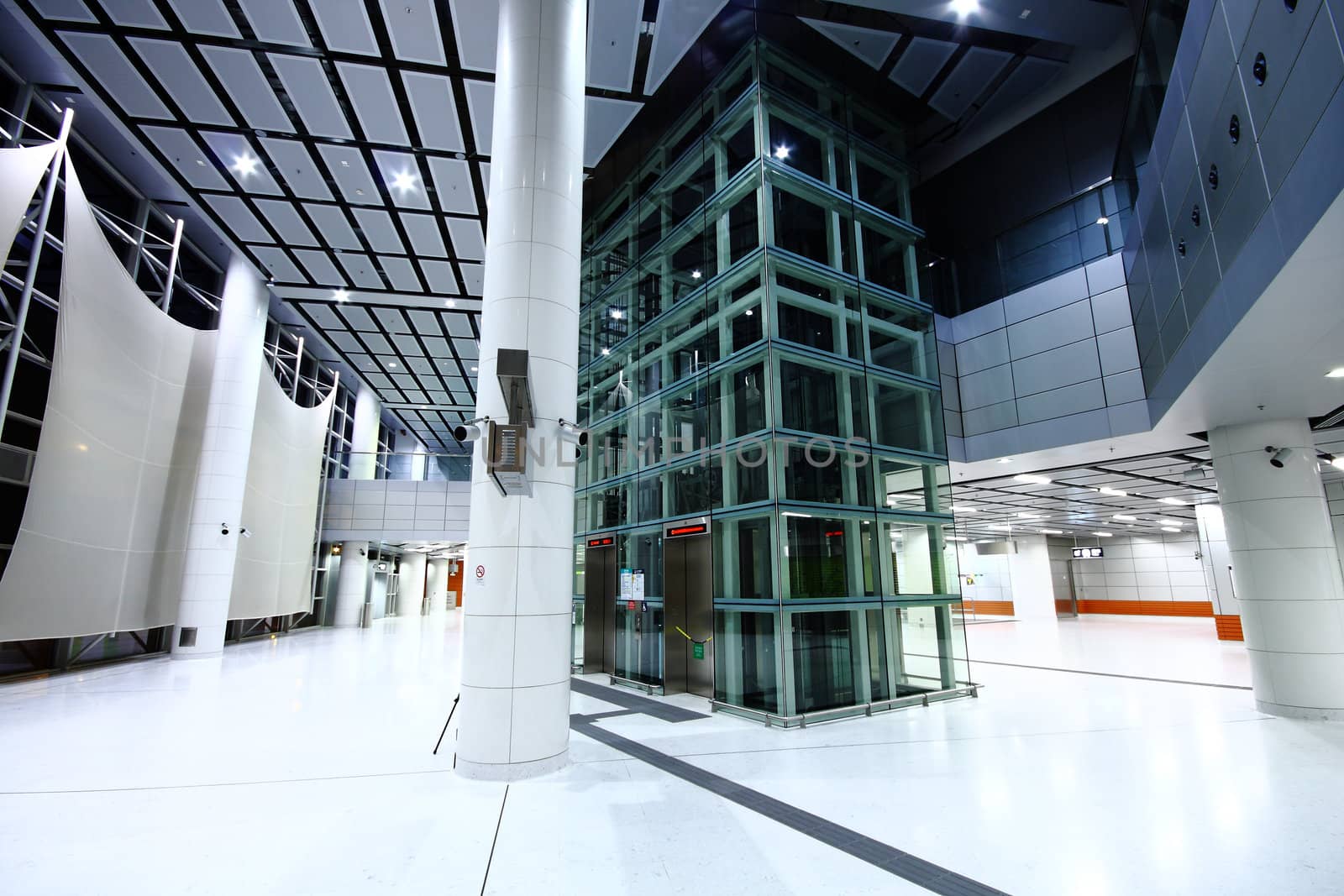modern hall and a lift in middle