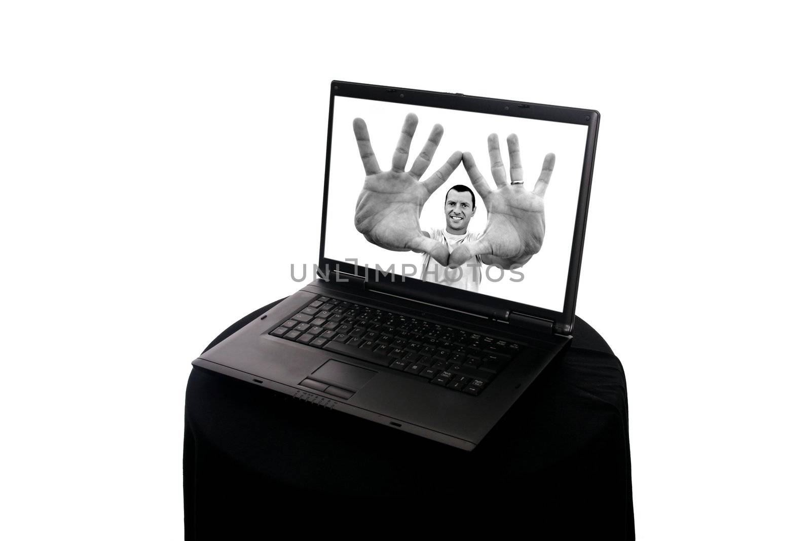 Portable Pc over white background