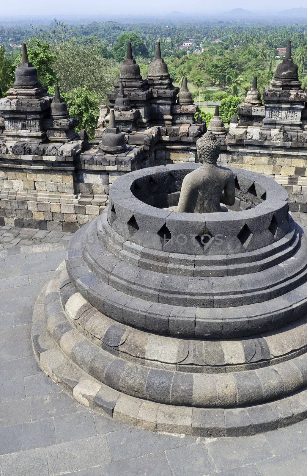 Buddha in Borobudur unesco heritage site, Java, Indonesia