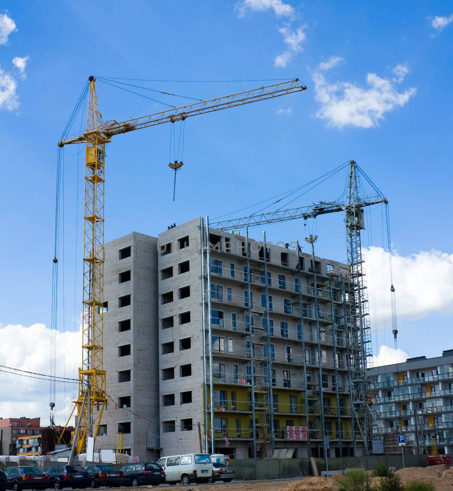 construction of a modern residential building
