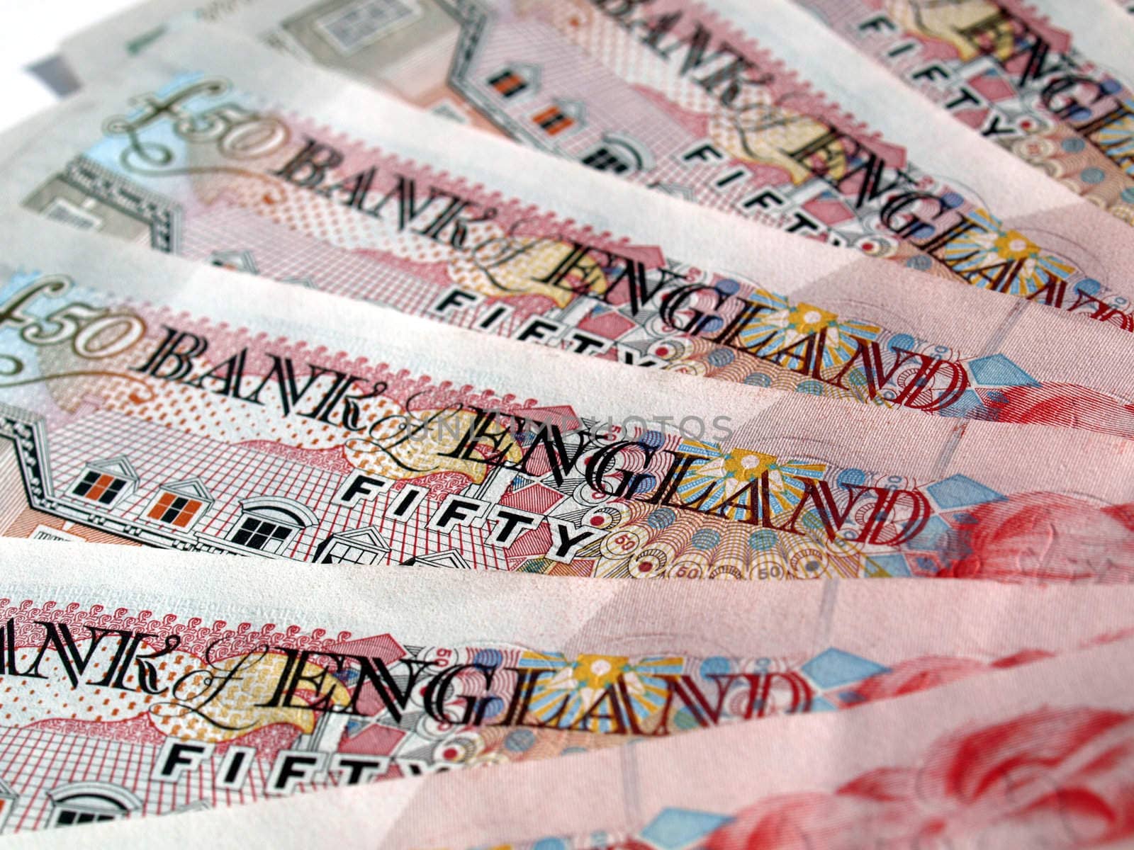 Detail of British Pounds banknotes money