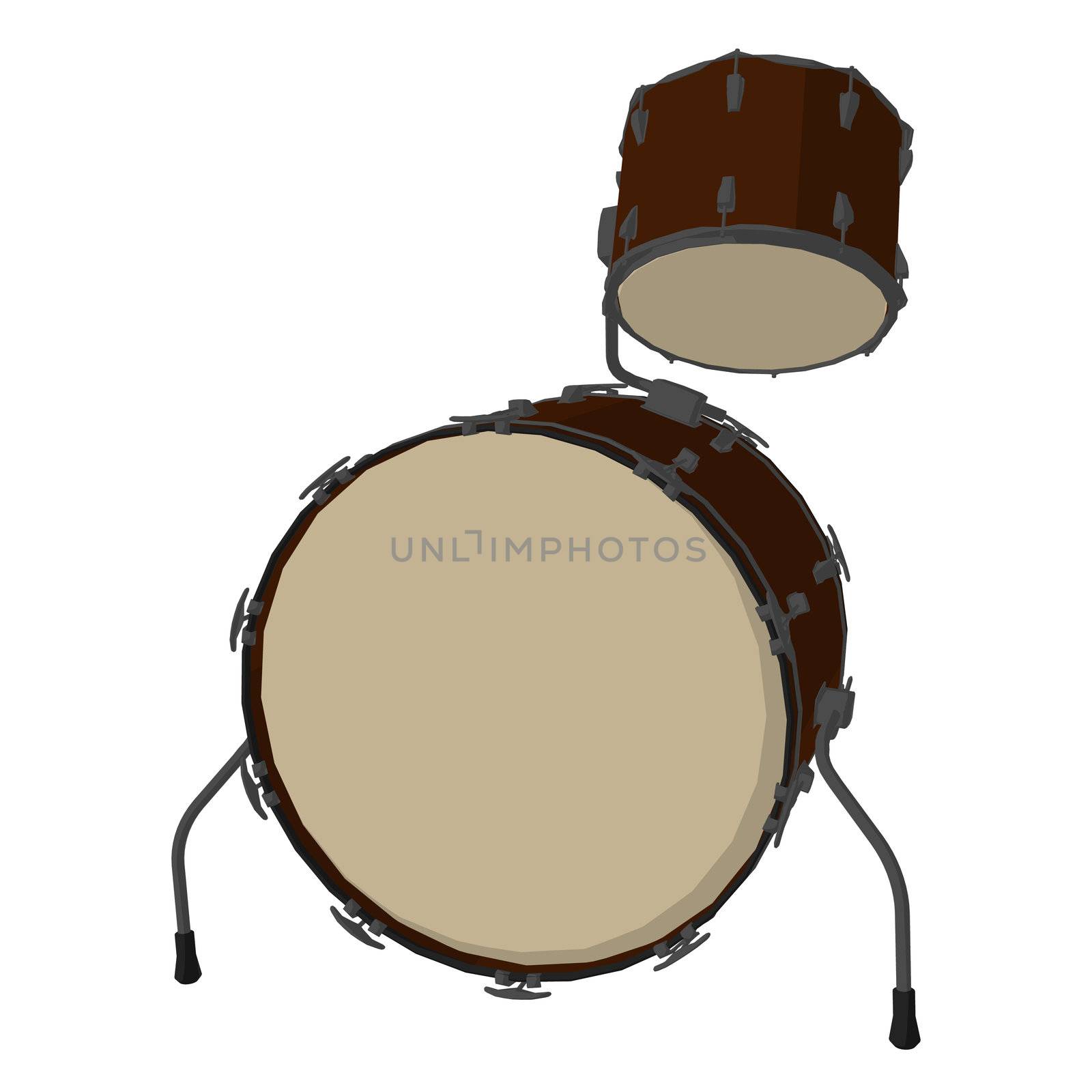 Illustration of drums on a white background