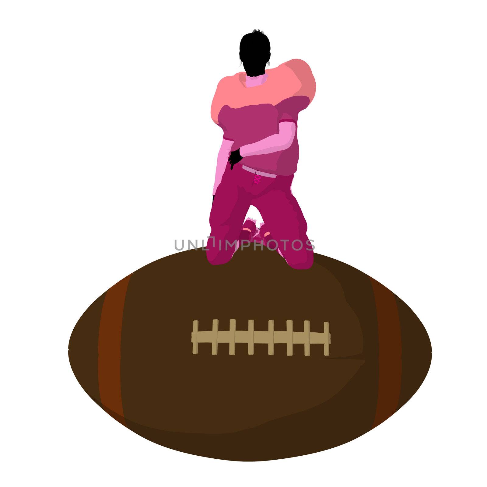 Female Football Player Illustration Silhouette by kathygold