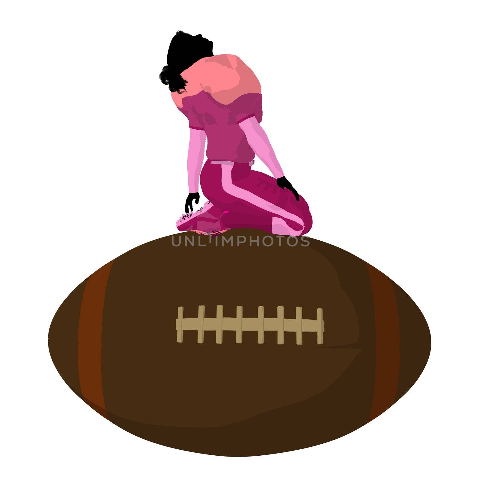 Female Football Player Illustration Silhouette by kathygold