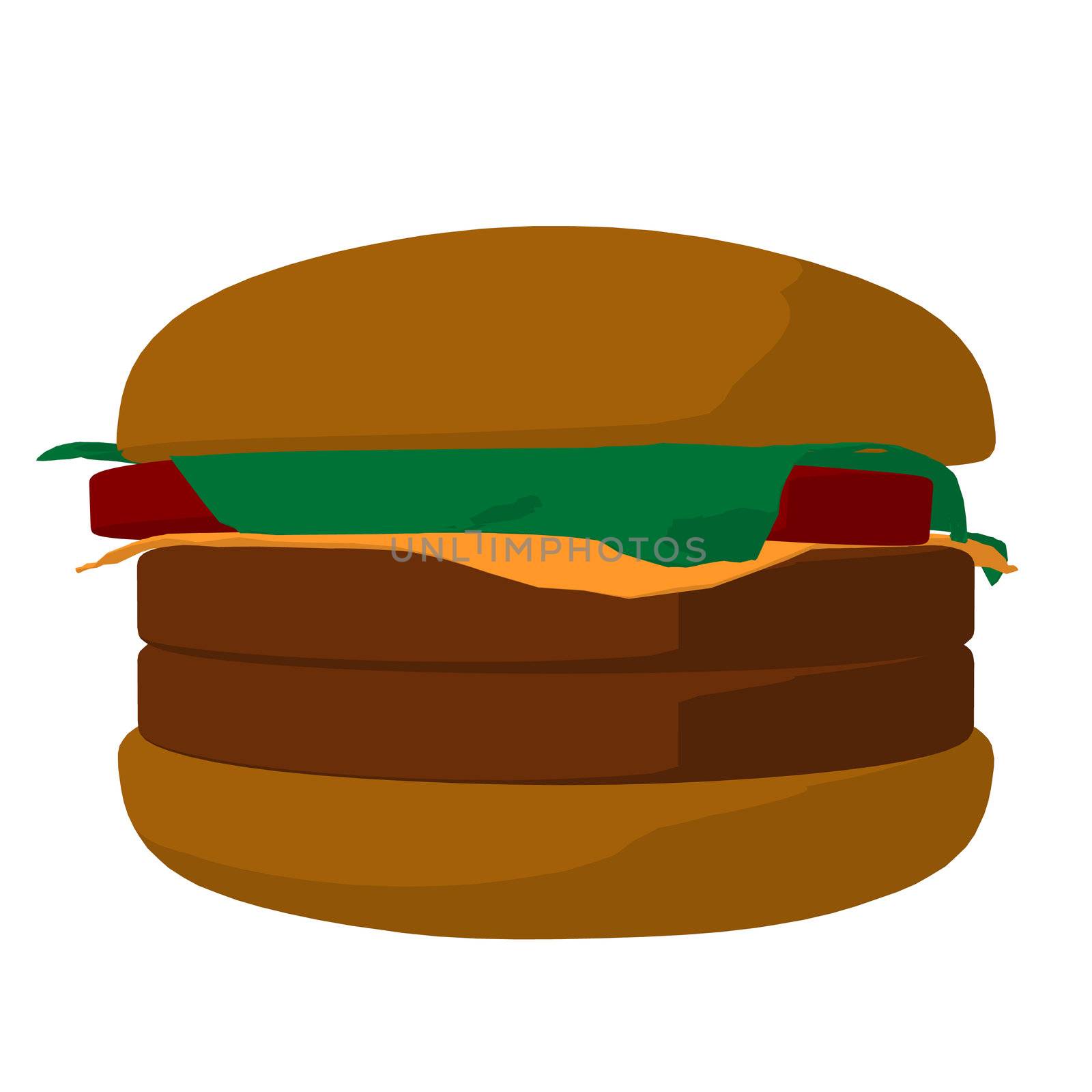Cheese Burger Illustration by kathygold