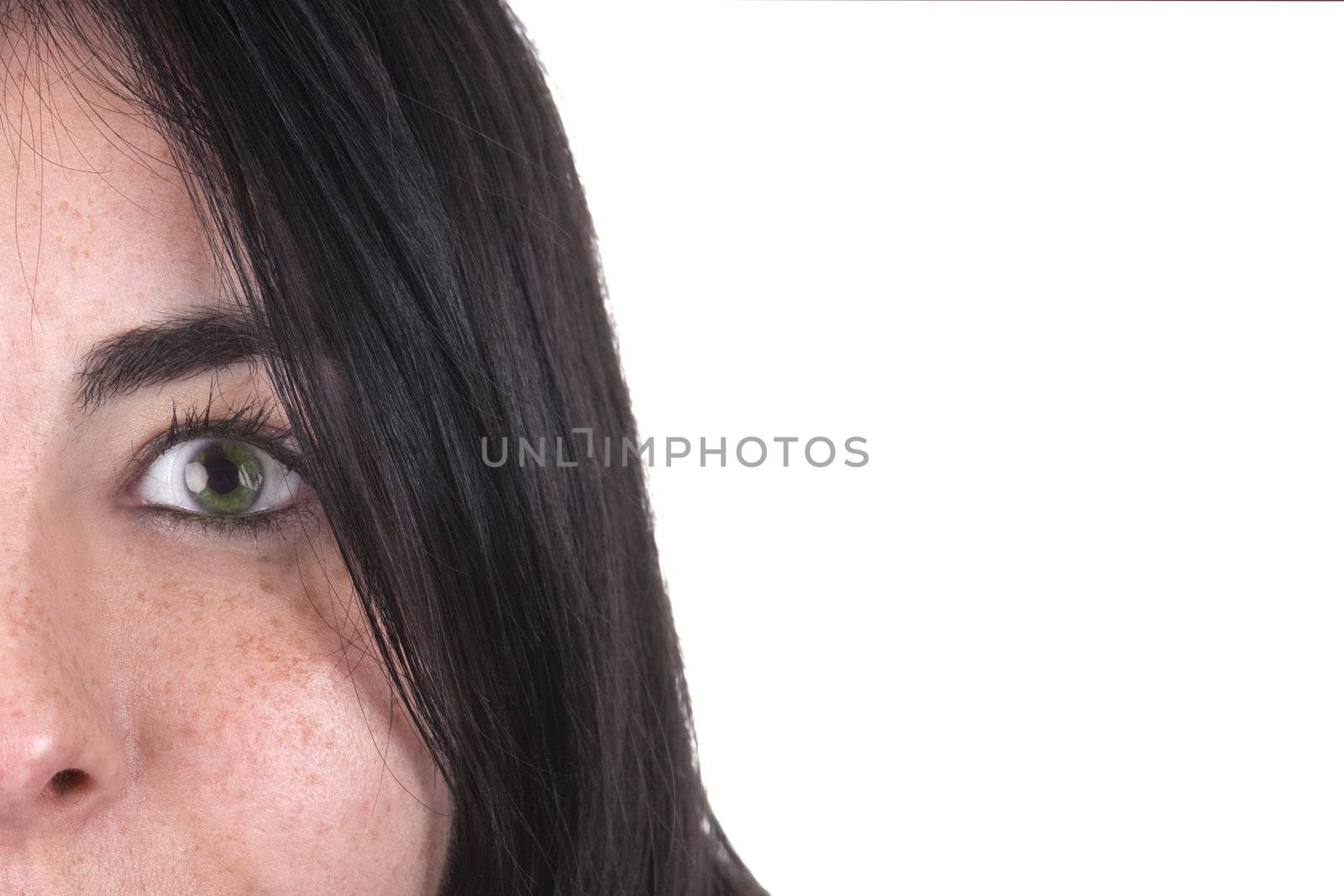 beautiful young girl with green eyes by mlopes