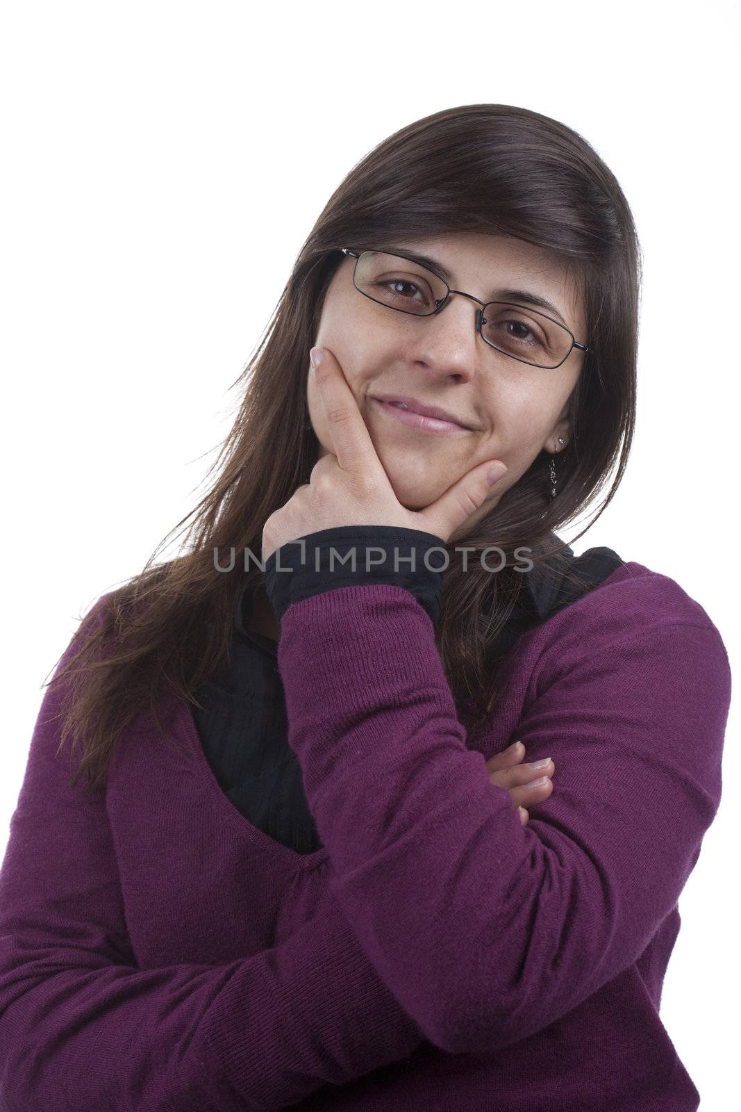 young beautiful businesswoman with glasses by mlopes