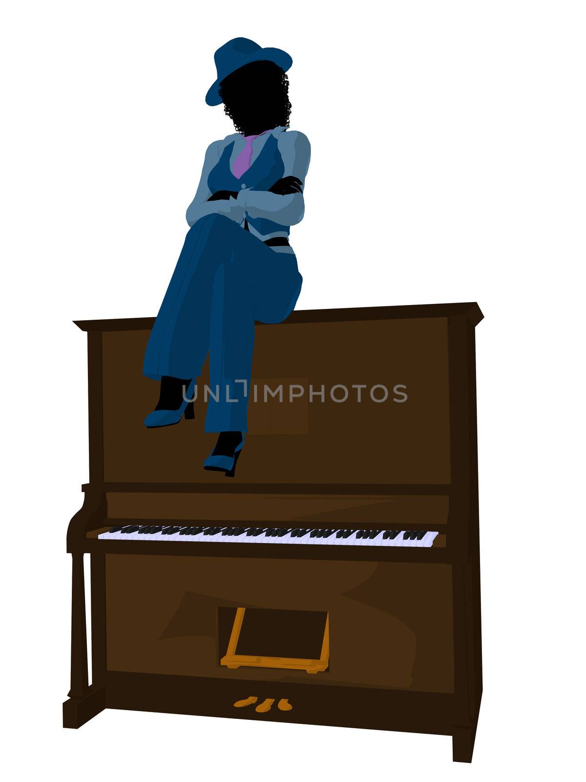 African American Jazz Musician Illustration by kathygold