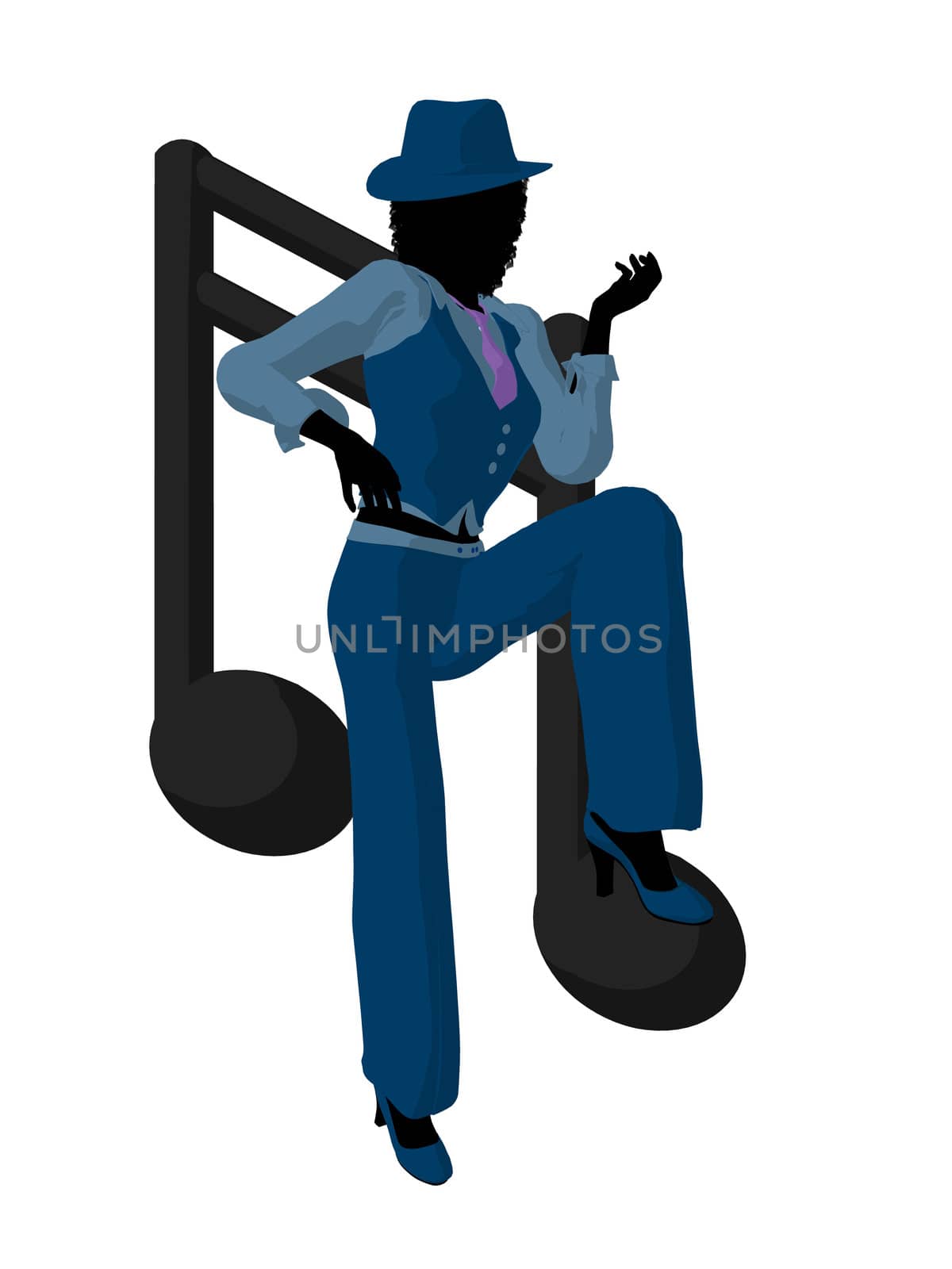 African American Jazz Musician Illustration by kathygold