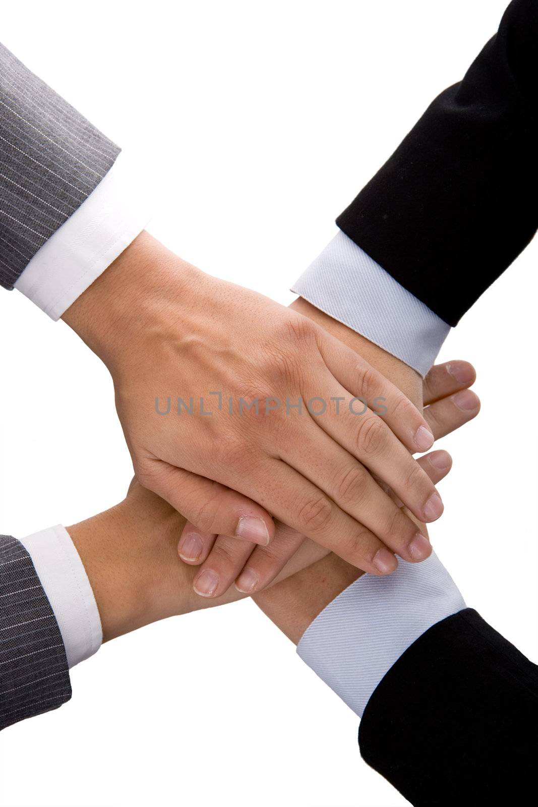 businesswoman handshake isolated on white background