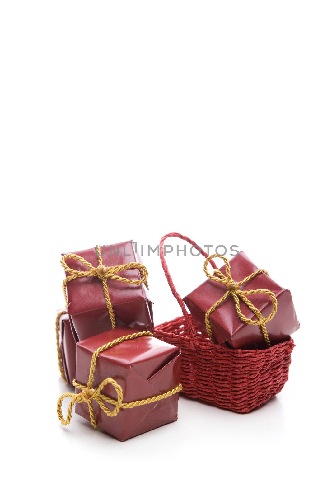 small red christmas present boxes by mlopes