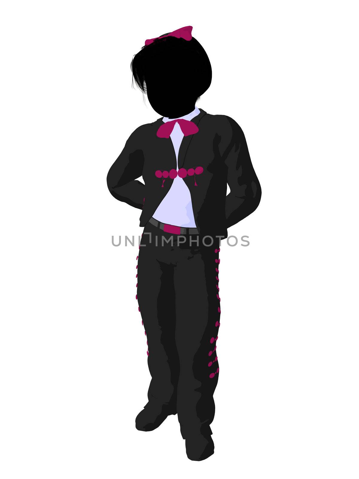 Girl mariachi illustration silhouette illustration on a white background