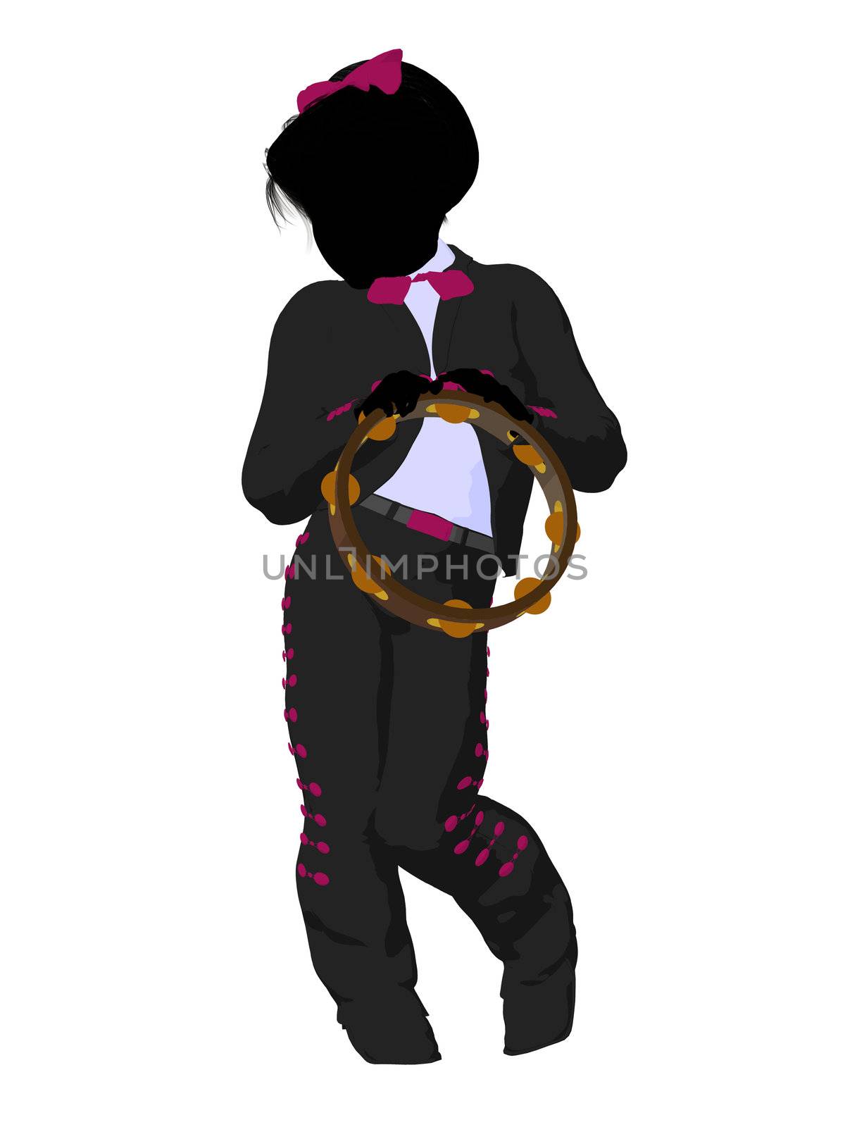 Girl Mariachi Silhouette Illustration by kathygold