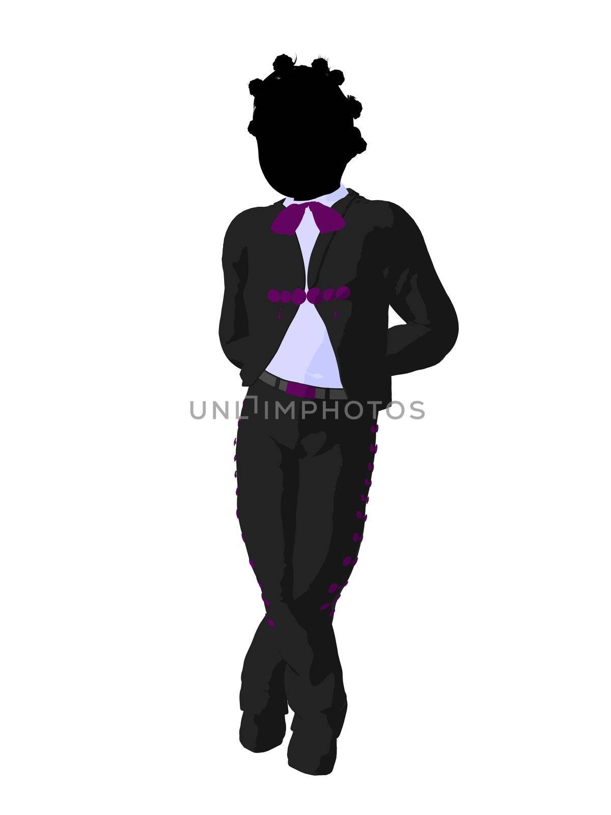 African American Girl Mariachi Silhouette Illustration by kathygold