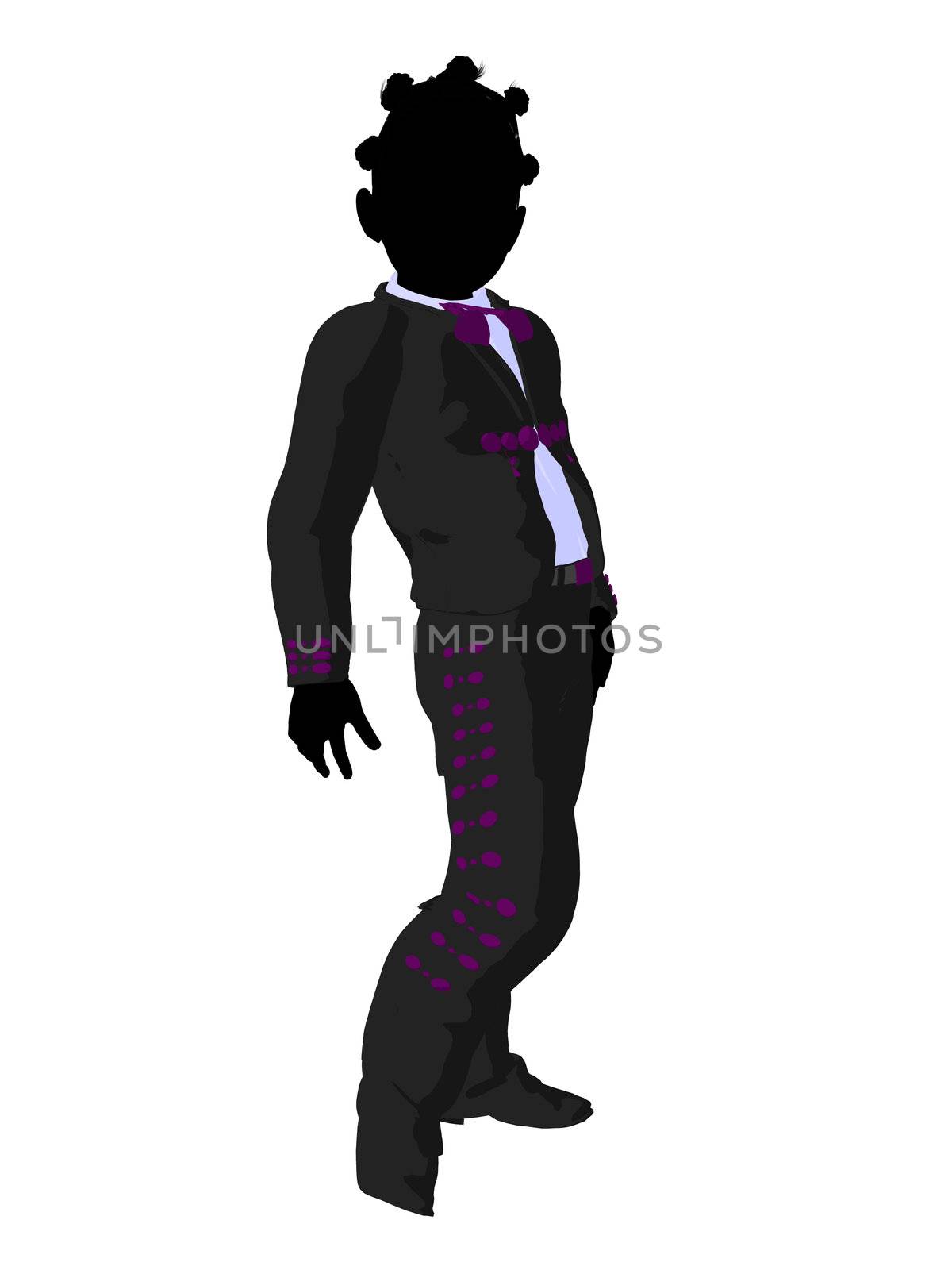 African American Girl Mariachi Silhouette Illustration by kathygold