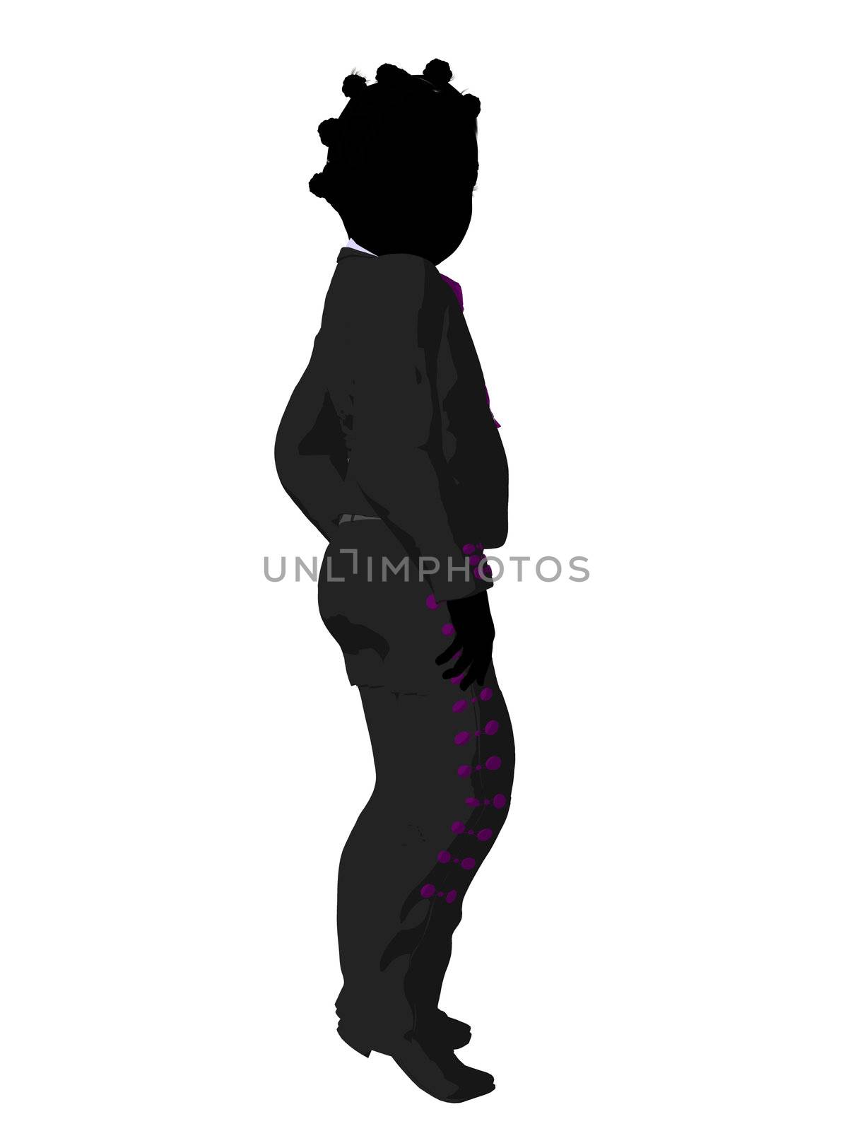 African american girl mariachi illustration silhouette illustration on a white background