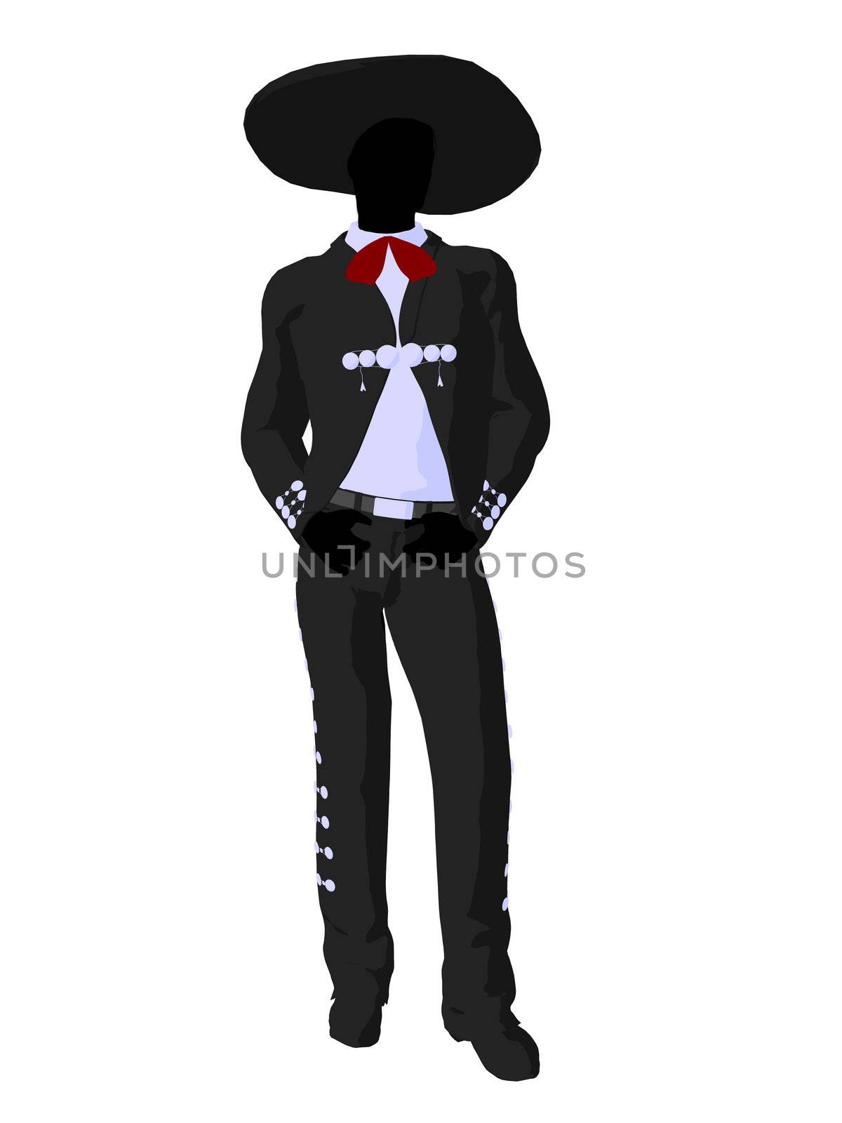 Male Mariachi Silhouette Illustration by kathygold