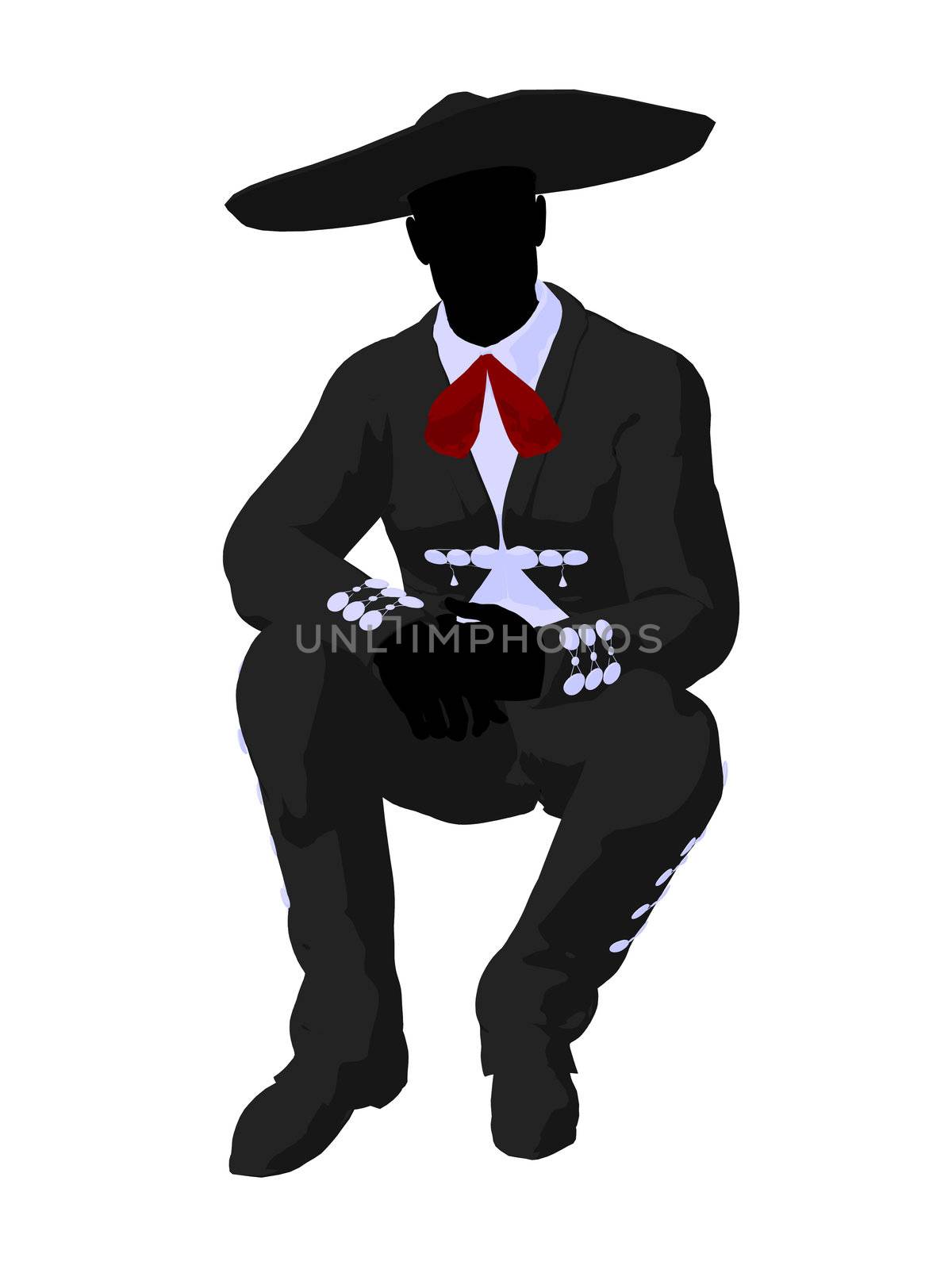 Male Mariachi Silhouette Illustration by kathygold