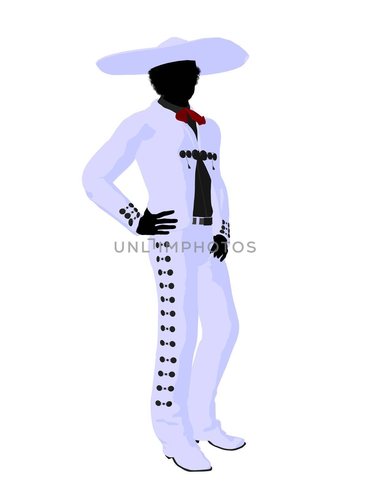 African American Mariachi Silhouette Illustration by kathygold
