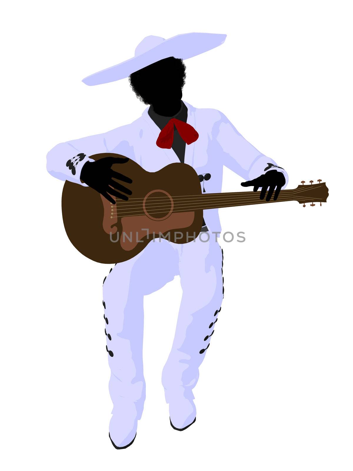 African American Mariachi Silhouette Illustration by kathygold