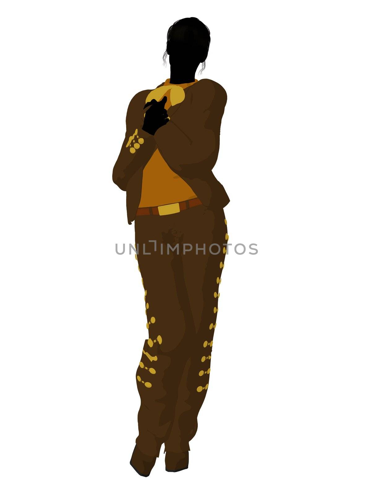 Female mariachi illustration silhouette illustration on a white background