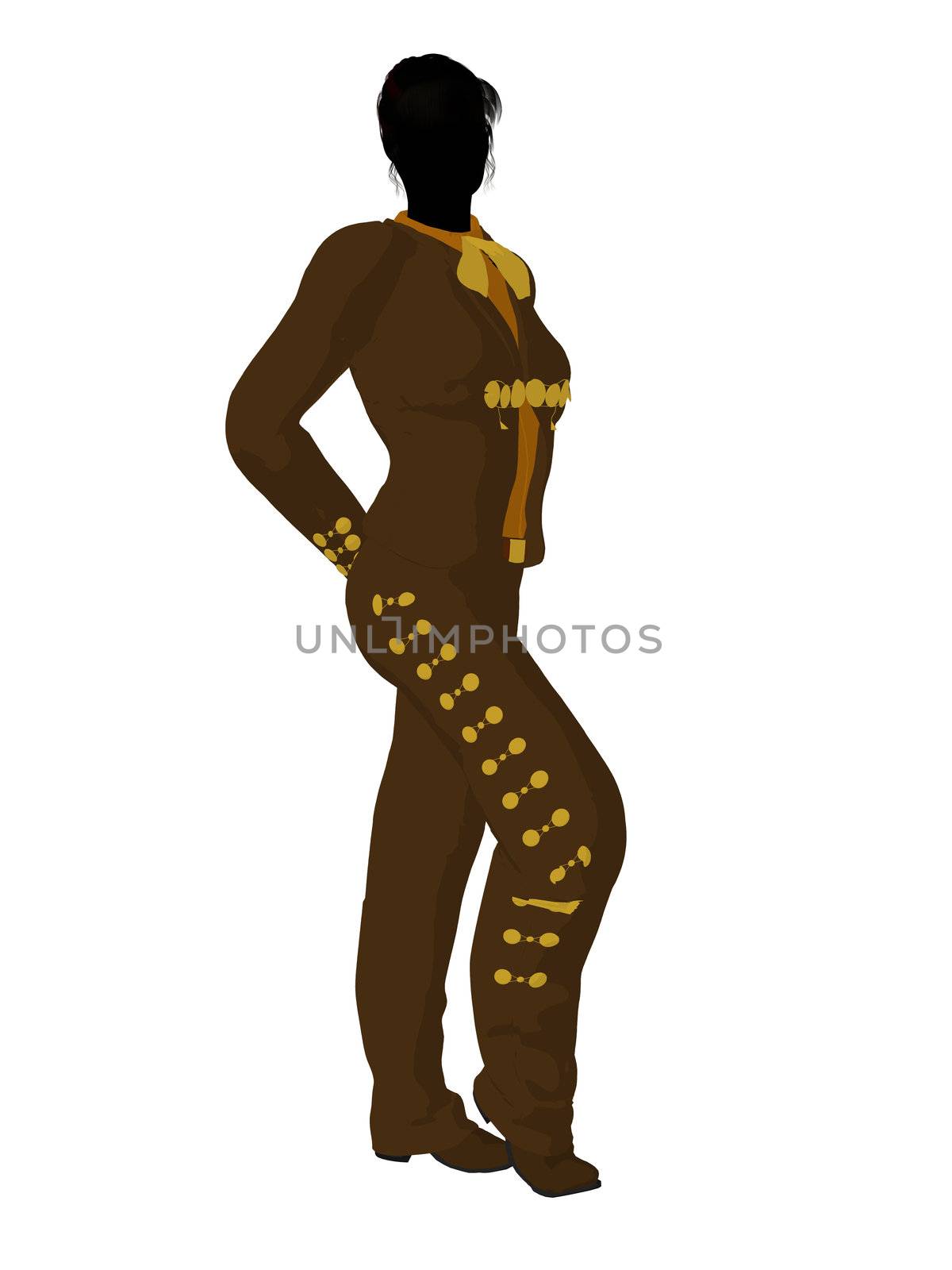 Female mariachi illustration silhouette illustration on a white background