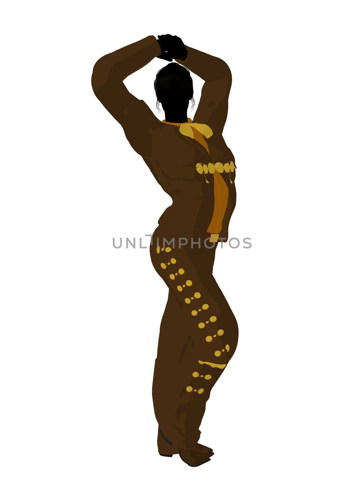 Female mariachi illustration silhouette illustration on a white background