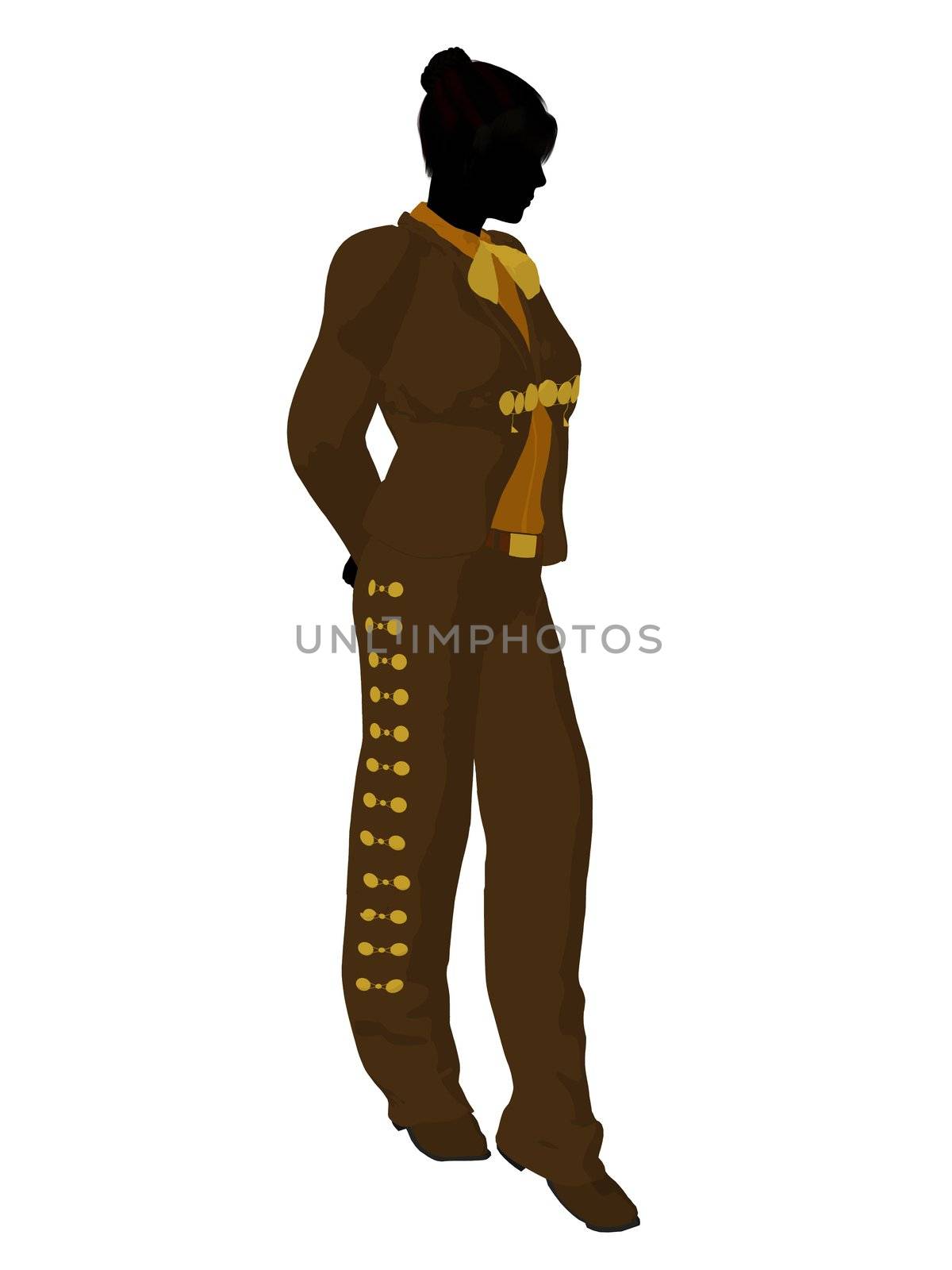 Female Mariachi Silhouette Illustration by kathygold