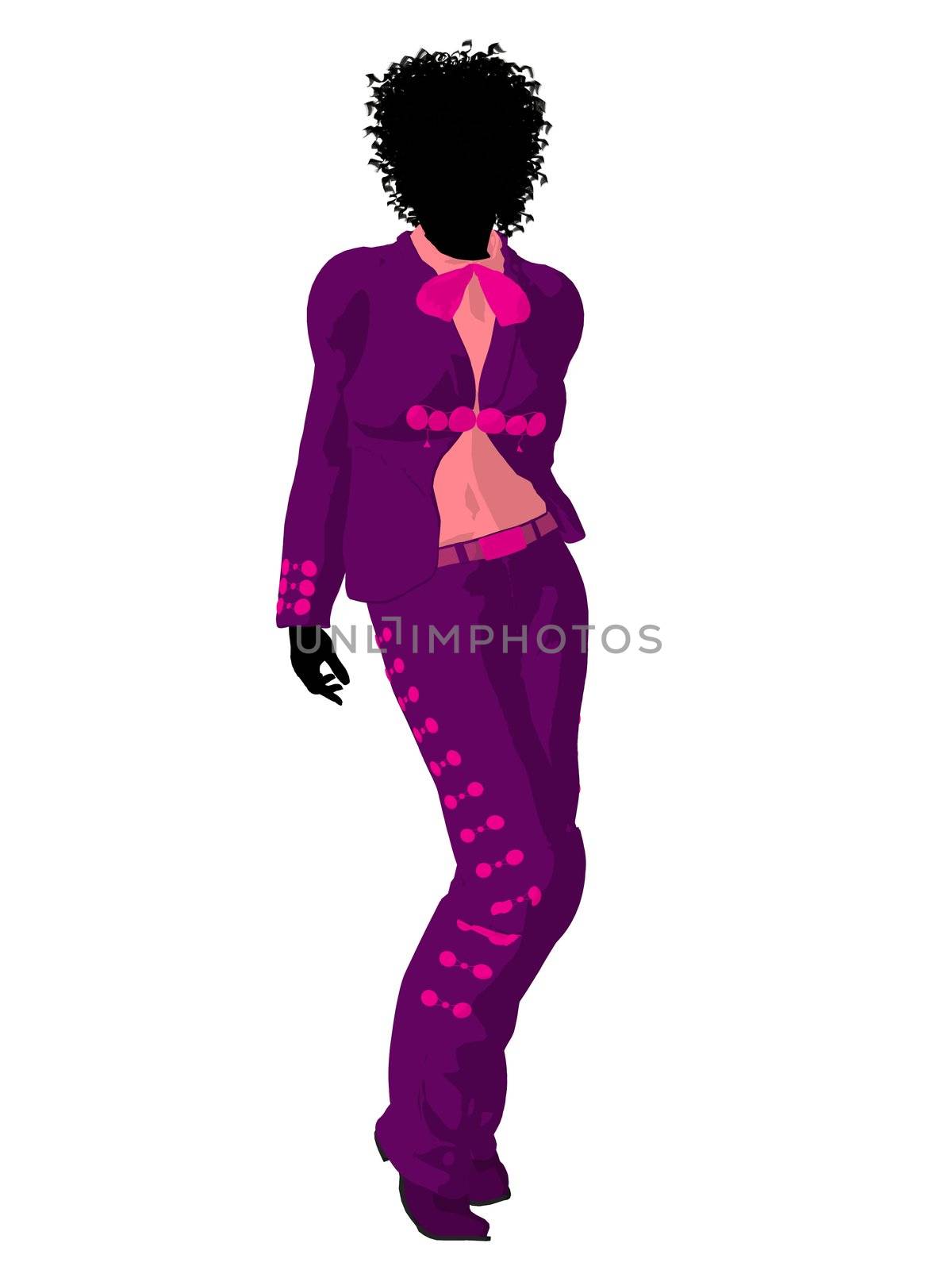 African american female mariachi illustration silhouette illustration on a white background