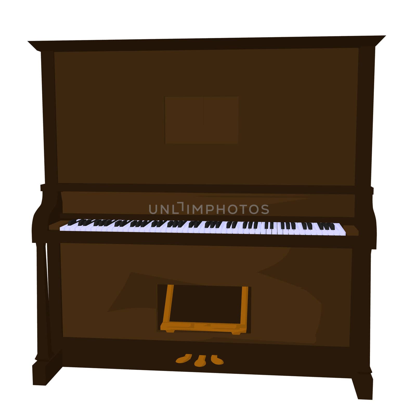 Illustration of a piano on a white background
